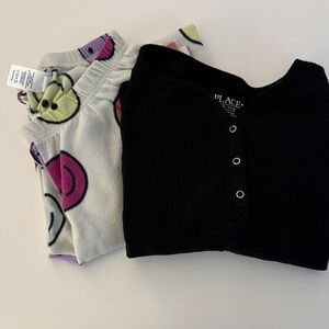 The Children's Place Henley PJ top and Smiley PJ bottoms